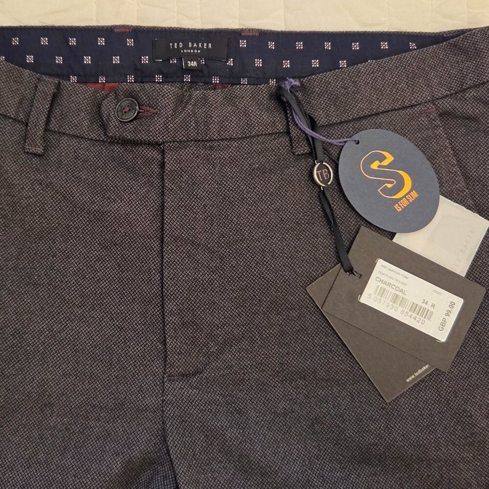 Ted Baker Charcoal Pants/Trousers Slim Fit Size 34R